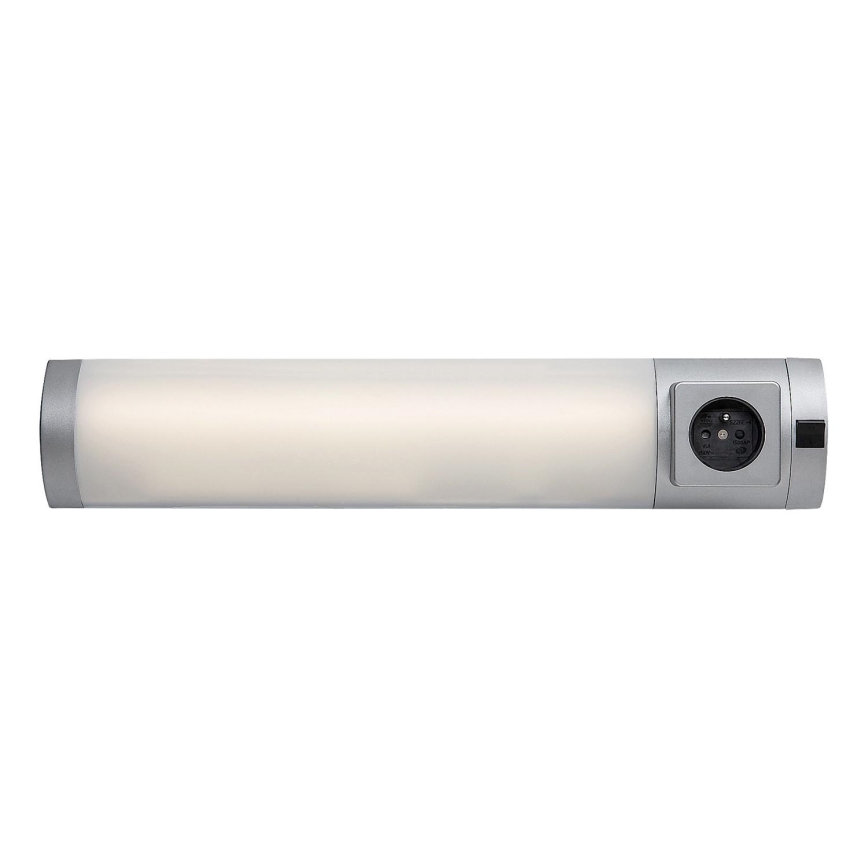 Rabalux - LED Virtuves zem skapīša lampa ar kontaktligzdu LED/5W/230V 4000K 45 cm sudraba
