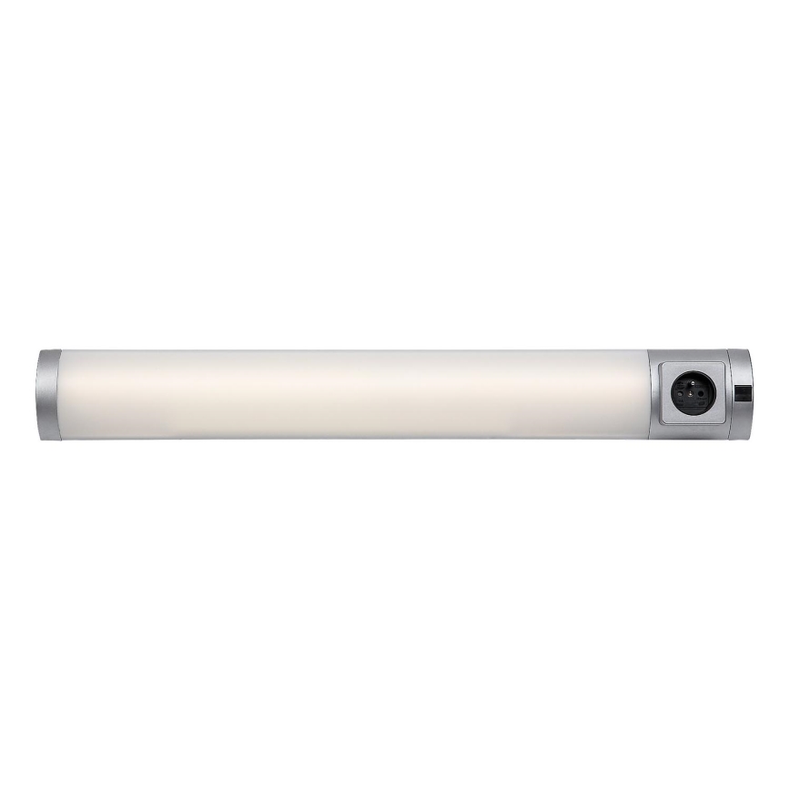 Rabalux - LED Virtuves zem skapīša lampa ar kontaktligzdu LED/8W/230V 4000K 68 cm sudraba