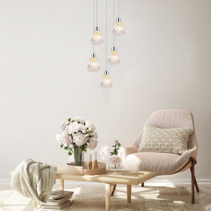 Rabalux - Lustra ar auklu 5xE14/40W/230V