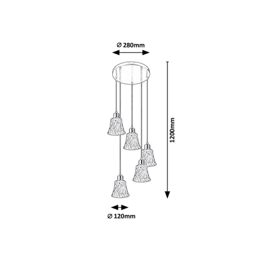 Rabalux - Lustra ar auklu 5xE14/40W/230V