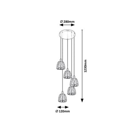 Rabalux - Lustra ar auklu 5xE14/40W/230V