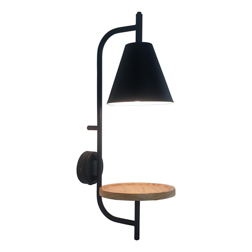 Rabalux - Sienas lampa ar plauktu 1xE27/15W/230V dižskābardis