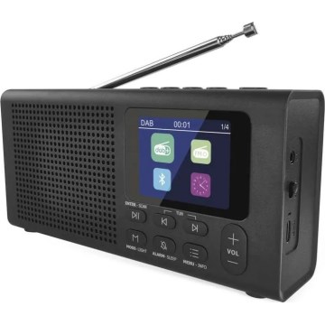 Radio DAB DAB+ FM 3W/5V/4xAA melna