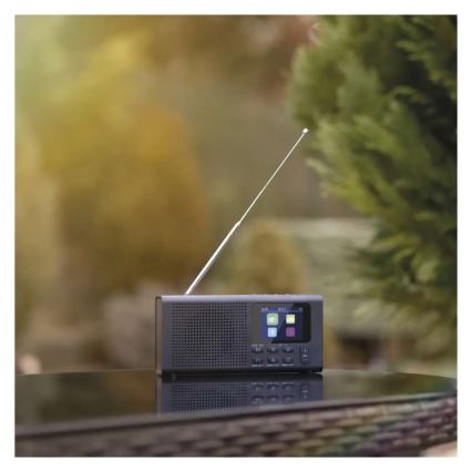Radio DAB DAB+ FM 3W/5V/4xAA melna