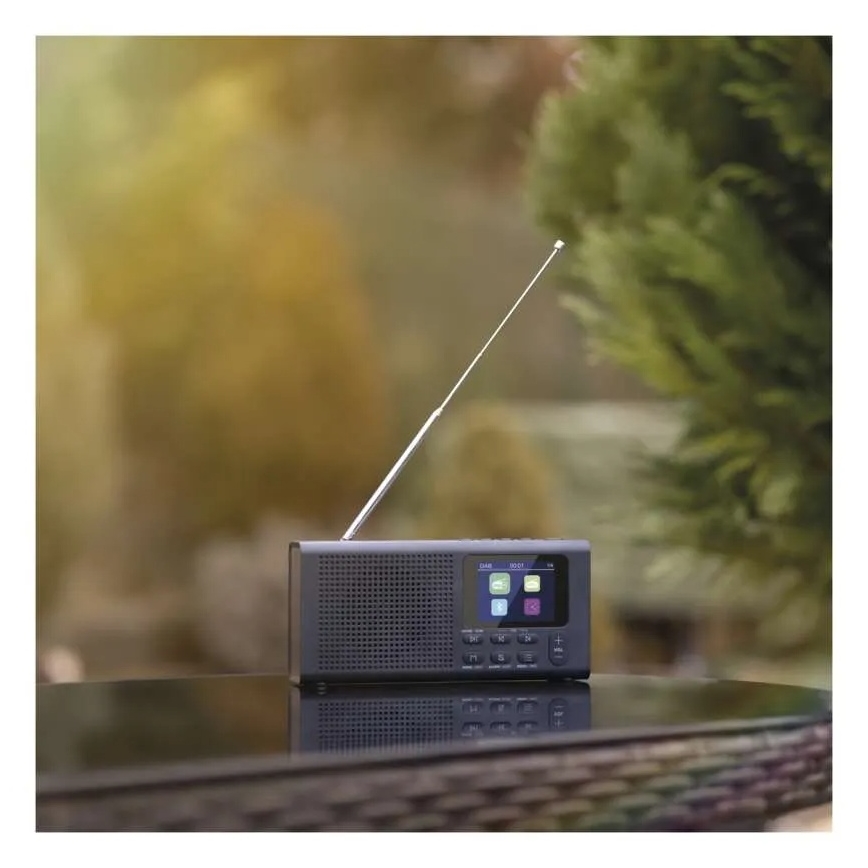 Radio DAB DAB+ FM 3W/5V/4xAA melna