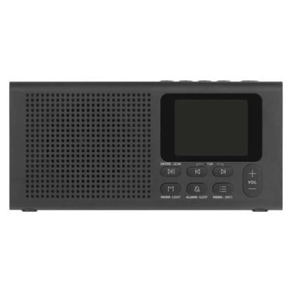 Radio DAB DAB+ FM 3W/5V/4xAA melna