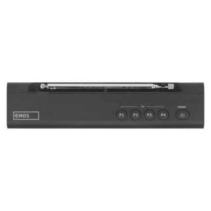 Radio DAB DAB+ FM 3W/5V/4xAA melna