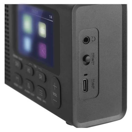 Radio DAB DAB+ FM 3W/5V/4xAA melna