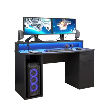 Rakstāmgalds ar apgaismojumu IVAR melns