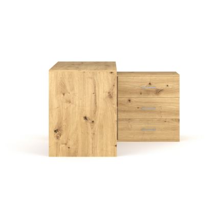 Rakstāmgalds ar atvilktnēm un universālu stūri (labais/kreisais) JULES, artisan ozols