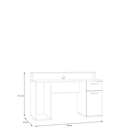 Rakstāmgalds ar integrētu apgaismojumu IVAR, balts