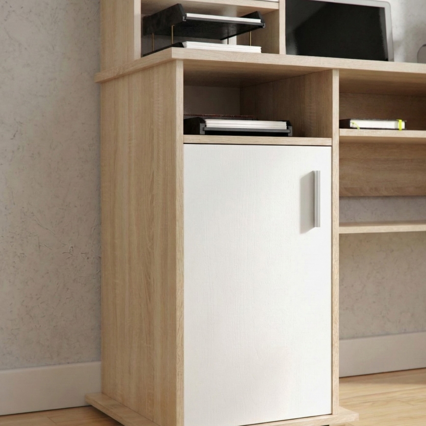 Rakstāmgalds ar plauktu ELIAN 160x53 cm sonomas ozols/balts