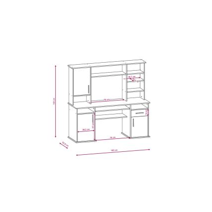 Rakstāmgalds ar plauktu ELIAN 160x53 cm sonomas ozols/balts