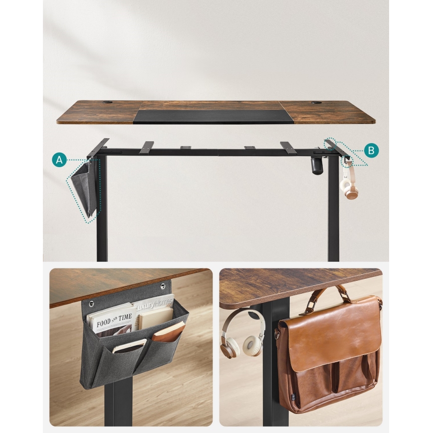 Rakstāmgalds ar regulējamu augstumu SOLEA-X brūns/melns