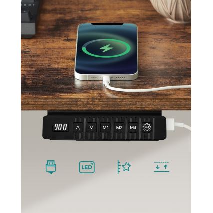 Rakstāmgalds ar regulējamu augstumu SOLEA-X brūns/melns