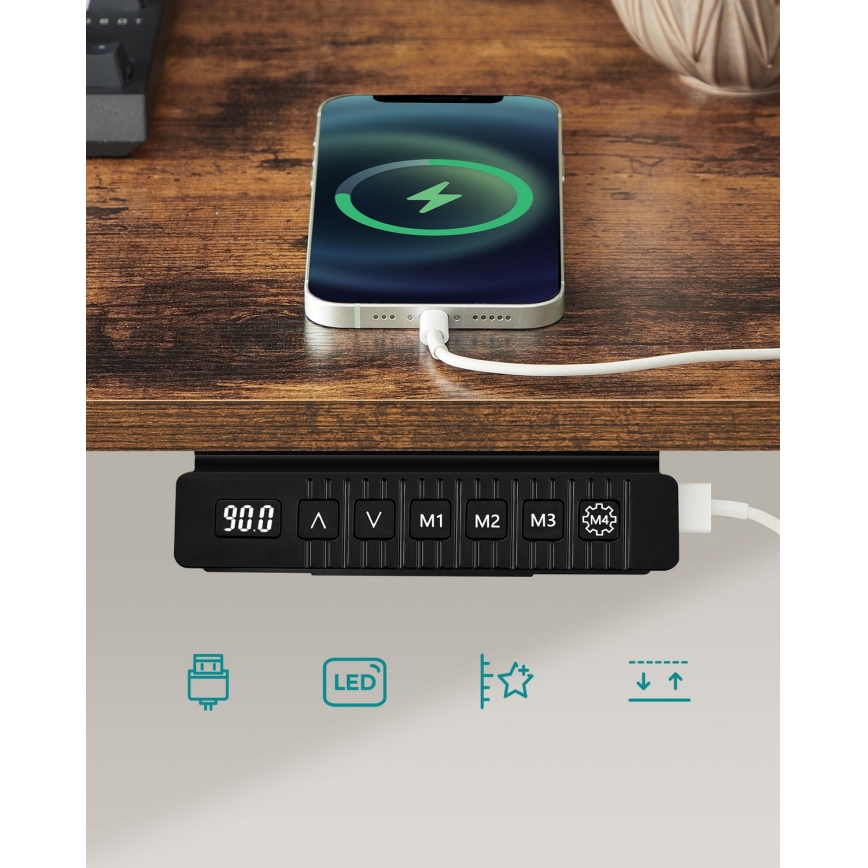 Rakstāmgalds ar regulējamu augstumu SOLEA-X brūns/melns