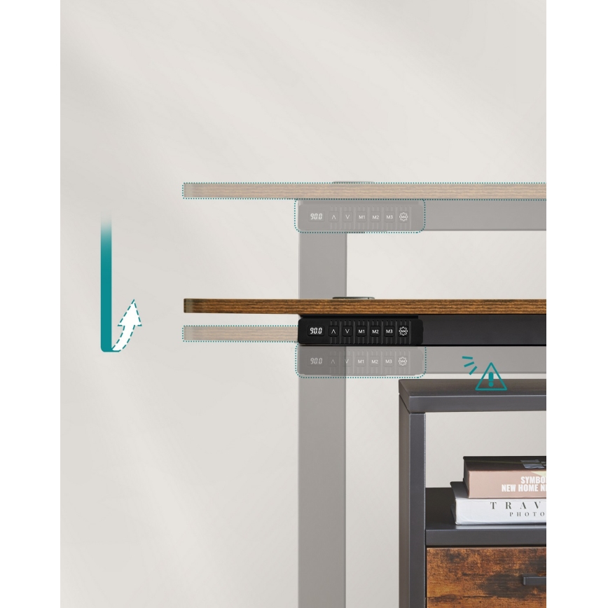 Rakstāmgalds ar regulējamu augstumu SOLEA-X brūns/melns