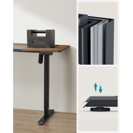 Rakstāmgalds ar regulējamu augstumu SOLEA-X brūns/melns