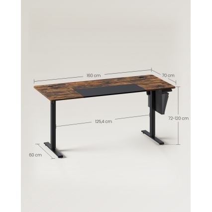Rakstāmgalds ar regulējamu augstumu SOLEA-X brūns/melns