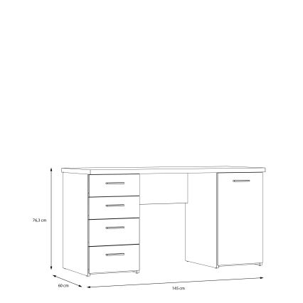 Rakstāmgalds ARENO balts/sonoma ozols