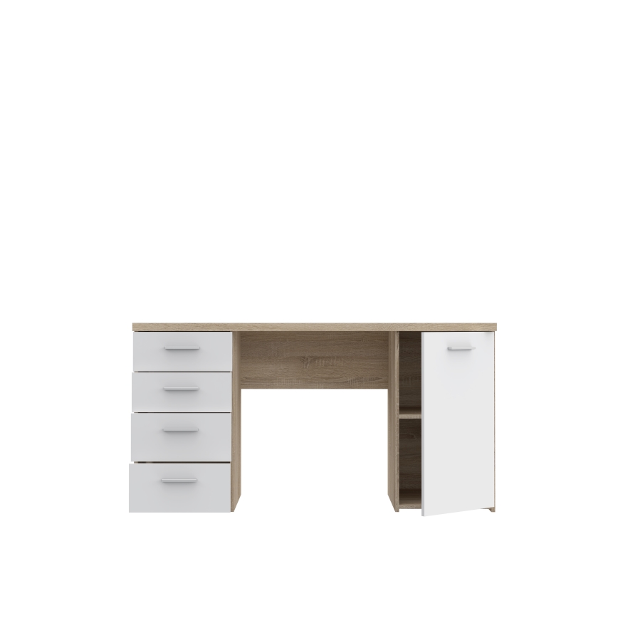 Rakstāmgalds ARENO — balts/sonoma ozols