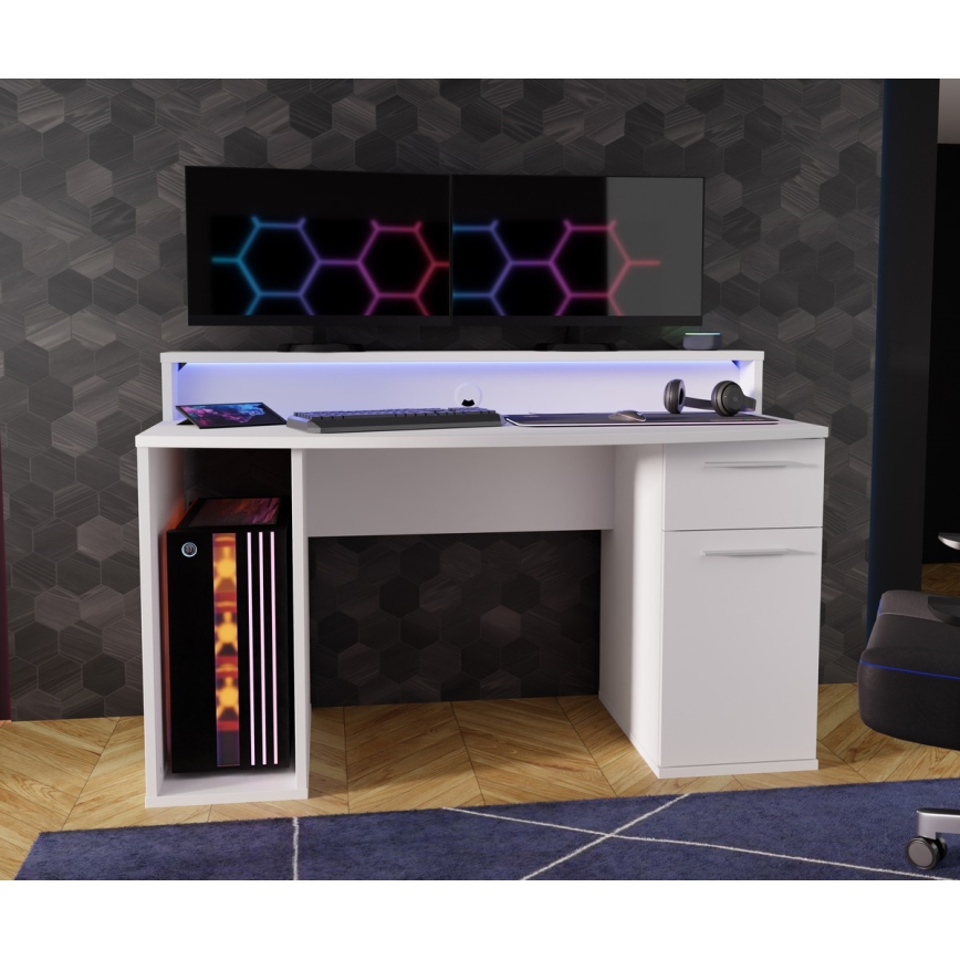 Rakstāmgalds IVAR ar integrētu apgaismojumu, balts