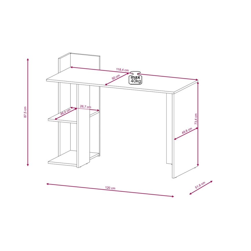 Rakstāmgalds MARLO artisan ozols/balts