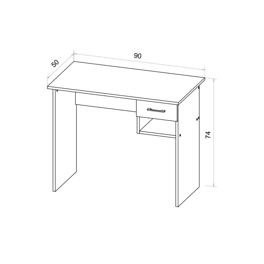 Rakstāmgalds RICO, Artisan ozols/pelēks