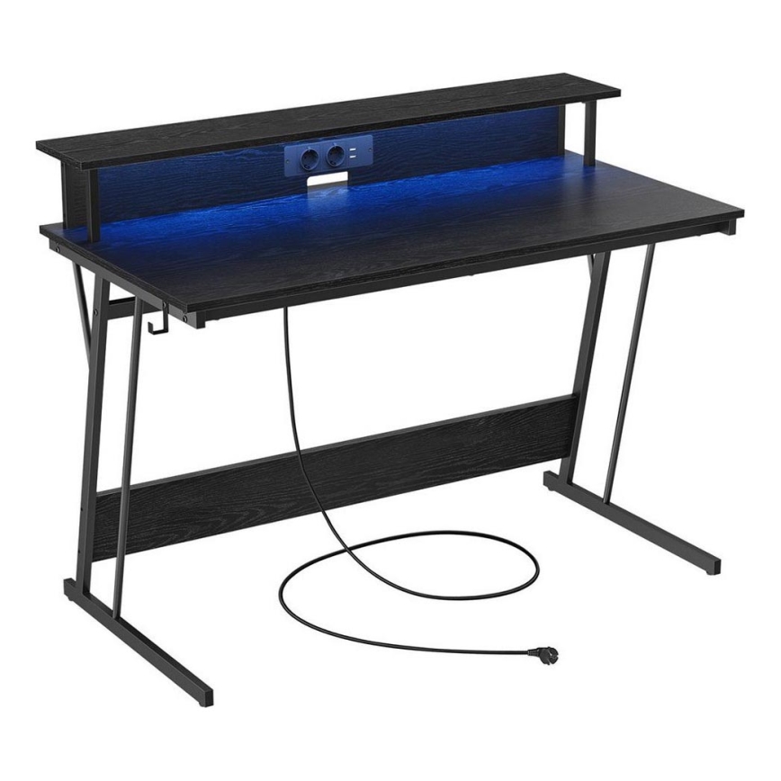 Rakstāmgalds SOLEA-X ar iebūvētu apgaismojumu, melns