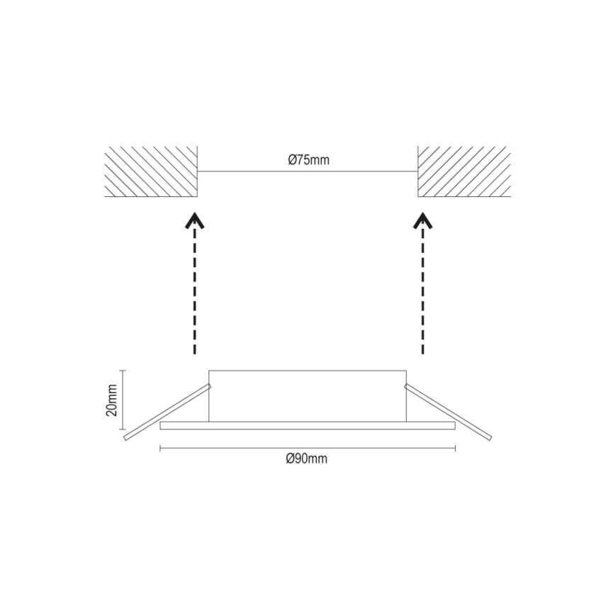 Rāmis iebūvējamam GU10 gaismeklim, diametrs 9 cm, balts
