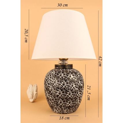 RAMZES Galda lamp 1xE27/40W/230V balta/melna