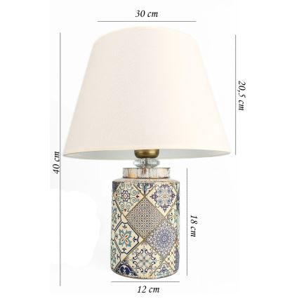 RAMZES galda lampa 1xE27/40W/230V balta/pelēka