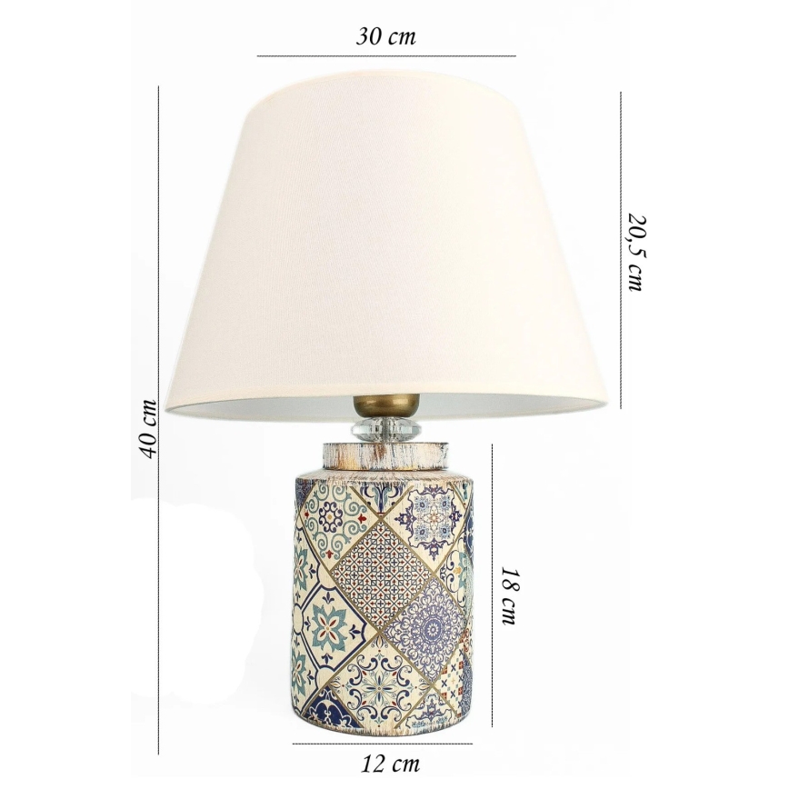 RAMZES galda lampa 1xE27/40W/230V balta/pelēka