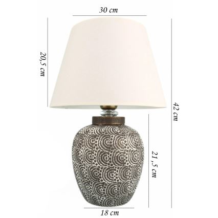 RAMZES galda lampa 1xE27/40W/230V balta/pelēka