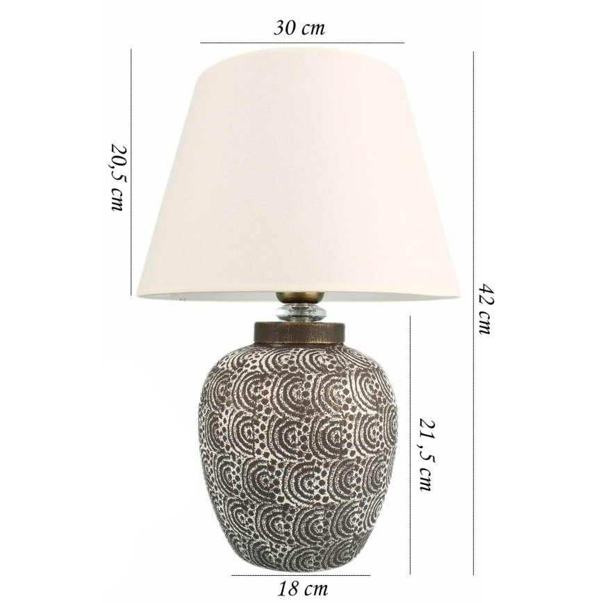 RAMZES galda lampa 1xE27/40W/230V balta/pelēka
