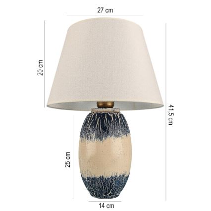 RAMZES Galda lampa 1xE27/40W/230V bēša/zila
