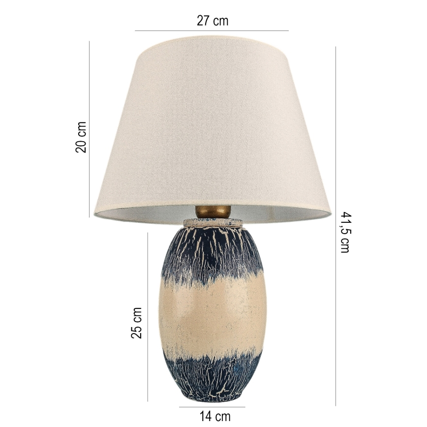 RAMZES Galda lampa 1xE27/40W/230V bēša/zila
