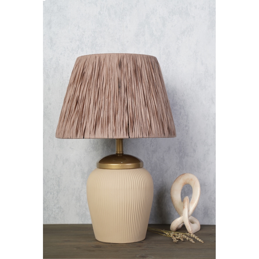 RAMZES galda lampa 1xE27/40W/230V krēmveida/brūna