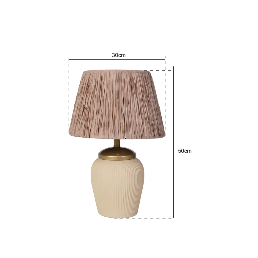 RAMZES galda lampa 1xE27/40W/230V krēmveida/brūna