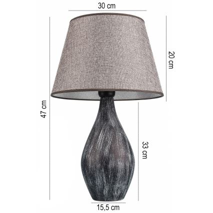 RAMZES galda lampa 1xE27/40W/230V pelēka