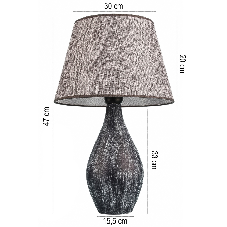 RAMZES galda lampa 1xE27/40W/230V pelēka