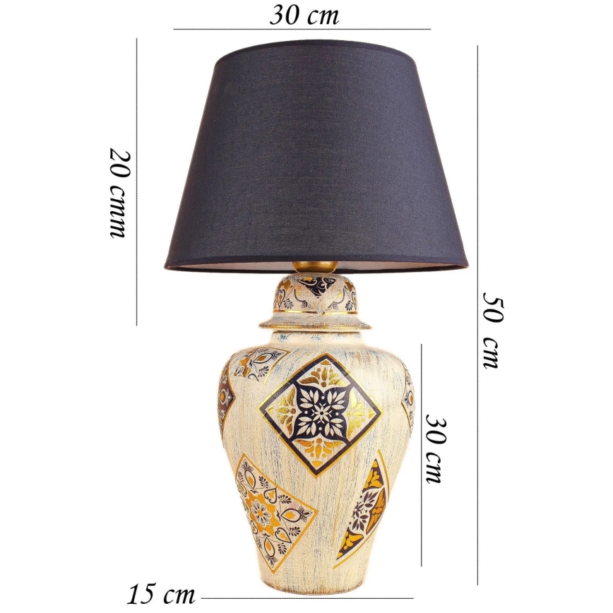 RAMZES Galda lampa 1xE27/40W/230V Zila/Bēša
