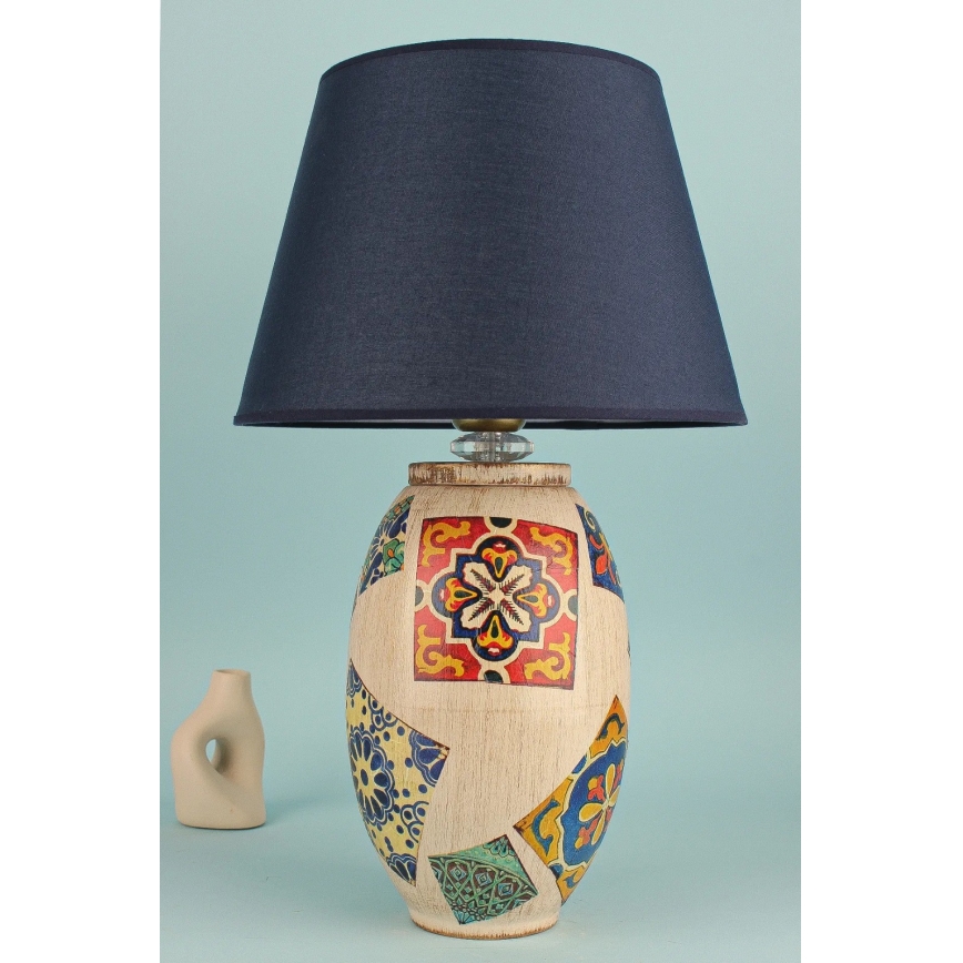 RAMZES Galda lampa 1xE27/40W/230V zila/bežīga