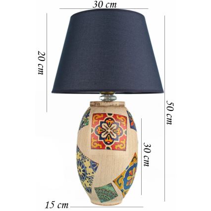 RAMZES Galda lampa 1xE27/40W/230V zila/bežīga