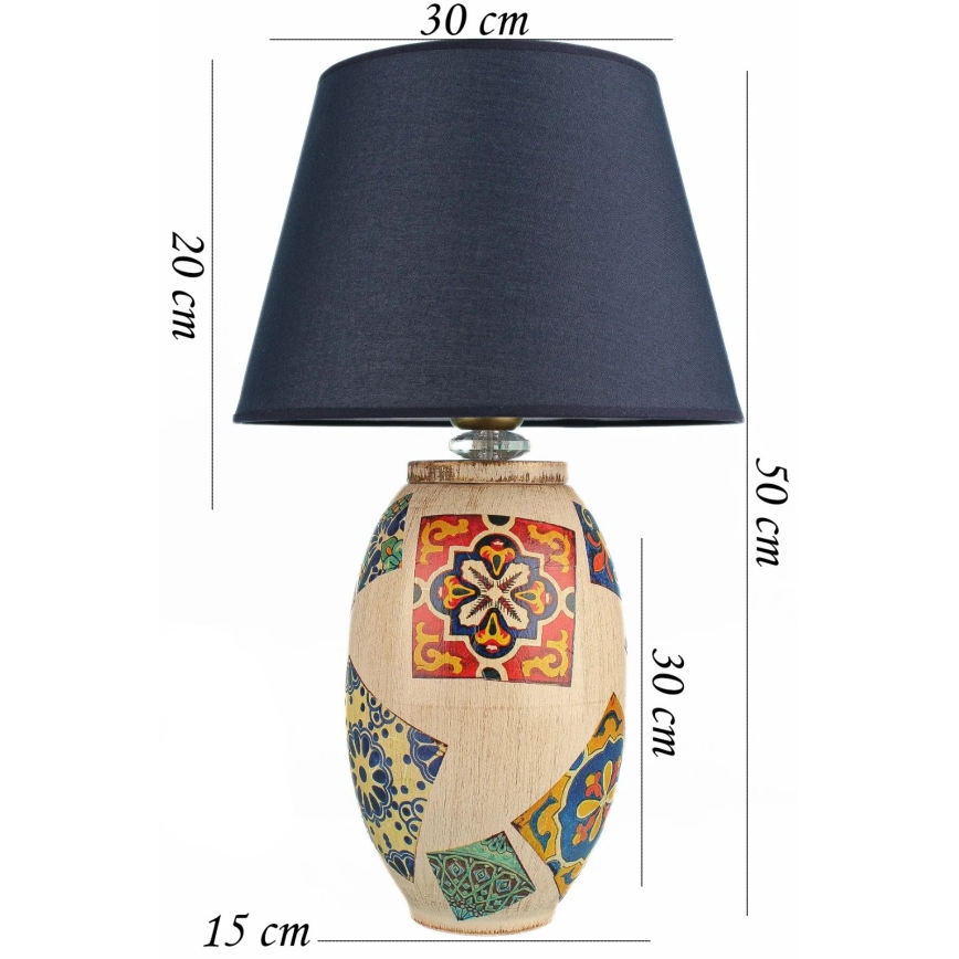 RAMZES Galda lampa 1xE27/40W/230V zila/bežīga