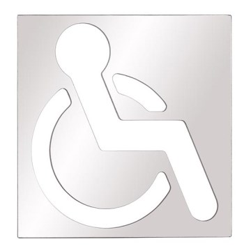 Ratiņkrēsla ikona 12x12 cm nerūsējošais tērauds/sudraba