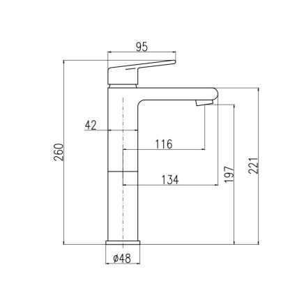 RAV Slezák CO130.0 - Izlietnes jaucējkrāns COLORADO 26 cm spīdīgs hroms