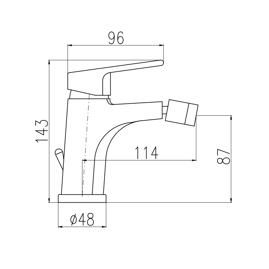 RAV Slezák CO145.0 - Bidē jaucējkrāns ar aizplūdes komplektu COLORADO, 14,3 cm, spīdīgs hroms