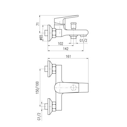 RAV Slezák CO154.5CMATZ - Vannas jaucējkrāns COLORADO melns/zelts