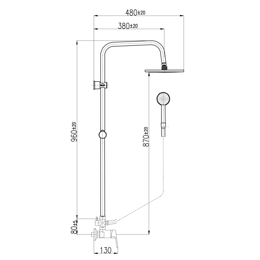 RAV Slezák CO182.5/7 - Dušas komplekts ar jaucējkrānu COLORADO, spīdīgs hroms